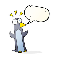 speech bubble cartoon surprised penguin