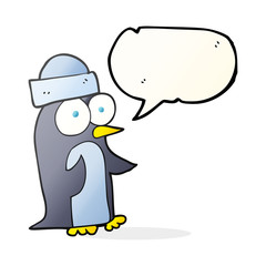 speech bubble cartoon penguin