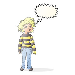 speech bubble cartoon chilled out girl