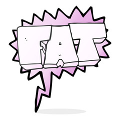 speech bubble cartoon FAT symbol