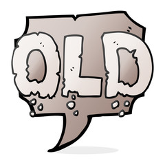 speech bubble cartoon word old