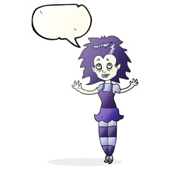 speech bubble cartoon vampire girl