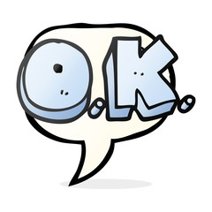 speech bubble cartoon word OK