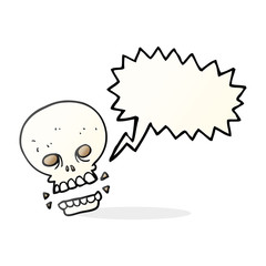speech bubble cartoon scary skull