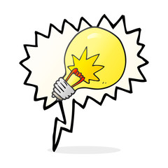 speech bubble cartoon light bulb