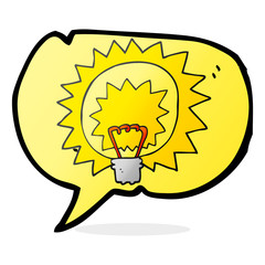 speech bubble cartoon light bulb