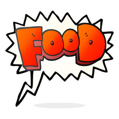 speech bubble cartoon word food