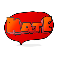 speech bubble cartoon word Hate