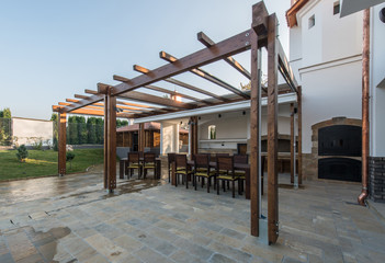 Beautiful terrace lounge with pergol