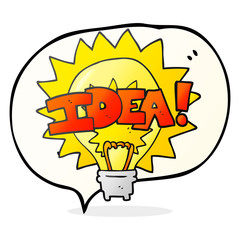 speech bubble cartoon idea light bulb symbol