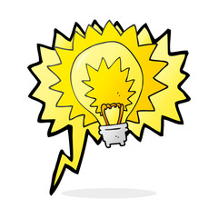 speech bubble cartoon light bulb shining