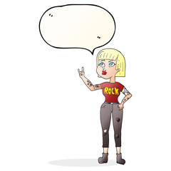 speech bubble cartoon rock girl