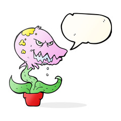 speech bubble cartoon monster plant