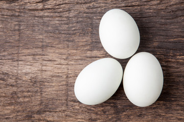 three white easter eggs