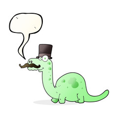 speech bubble cartoon posh dinosaur