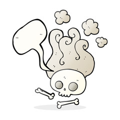 speech bubble cartoon skull and bones