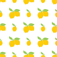 Fruit background Seamless pattern with hand drawn sketch lemon vector illustration