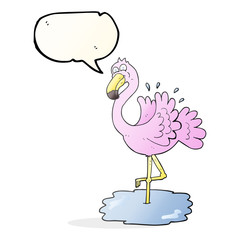 speech bubble cartoon flamingo