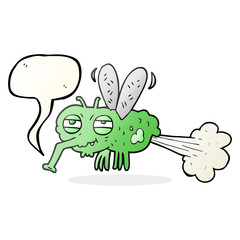 speech bubble cartoon gross farting fly