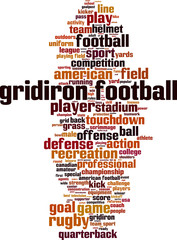 Obraz premium Gridiron football word cloud concept. Vector illustration