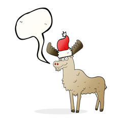 speech bubble cartoon christmas moose