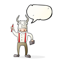 speech bubble cartoon bull man