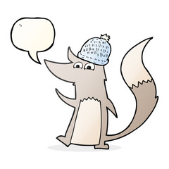 speech bubble cartoon little wolf