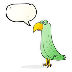 speech bubble cartoon parrot