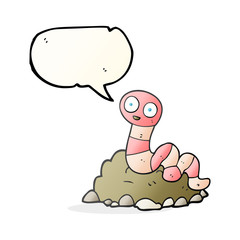 speech bubble cartoon earthworm