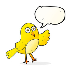 speech bubble cartoon bird