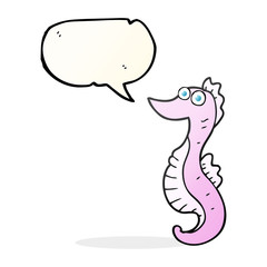 speech bubble cartoon seahorse