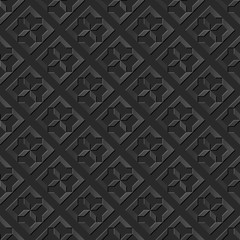 Seamless 3D elegant dark paper art pattern 049 Star Cross Square
