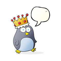 speech bubble cartoon emperor penguin