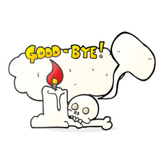 speech bubble cartoon goodbye sign