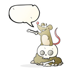 speech bubble cartoon graveyard rat