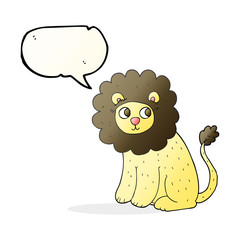 speech bubble cartoon cute lion