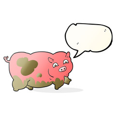 speech bubble cartoon pig