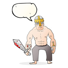 speech bubble cartoon warrior