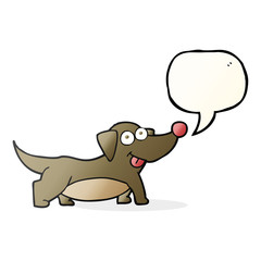 speech bubble cartoon happy little dog