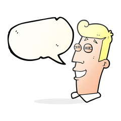speech bubble cartoon grinning man