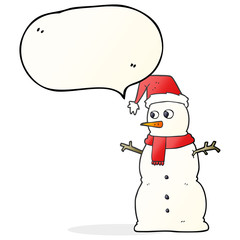 speech bubble cartoon snowman