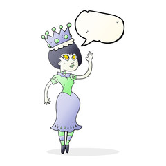 speech bubble cartoon vampire queen waving