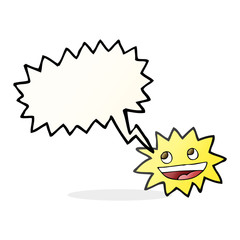 speech bubble cartoon star with face