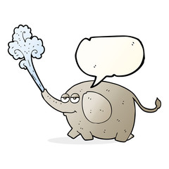 speech bubble cartoon elephant squirting water
