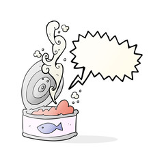 speech bubble cartoon can of tuna