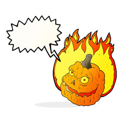 speech bubble cartoon spooky pumpkin