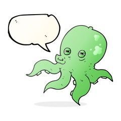 speech bubble cartoon octopus