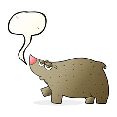 speech bubble cartoon bear