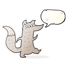 speech bubble cartoon cute wolf