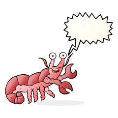 Obraz premium speech bubble cartoon lobster